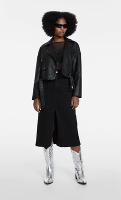 Blouson biker boxy