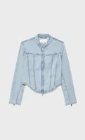 Veste en jean racing moulante