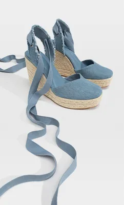 Plateformes en jute et jean à nouer