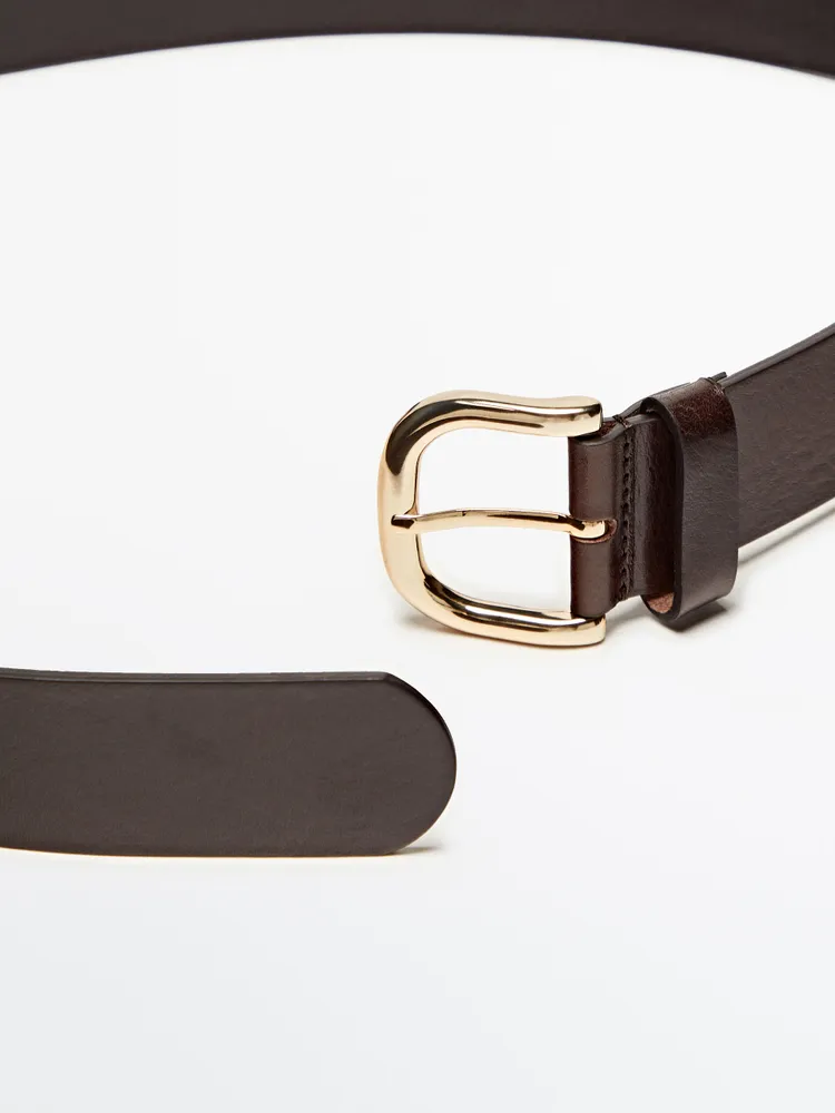 Nappa Leather Belt With A Lined Buckle - Studio - Black - M / 85cm - Massimo Dutti - Women