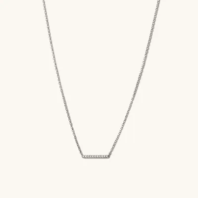 White Gold Diamond Line Necklace | Mejuri