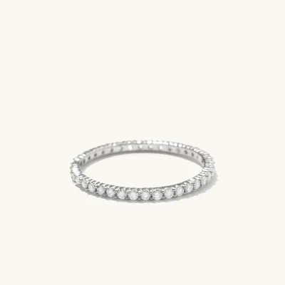 Eternity band ring 14k white gold and conflict-free diamonds