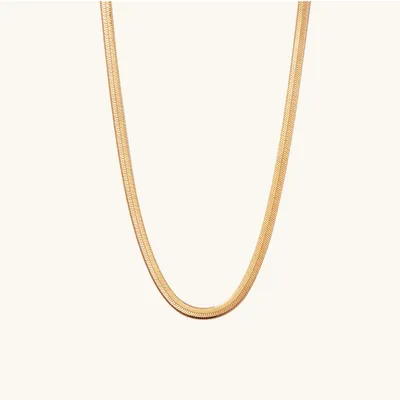 Gold Vermeil Herringbone Chain Necklace | Mejuri