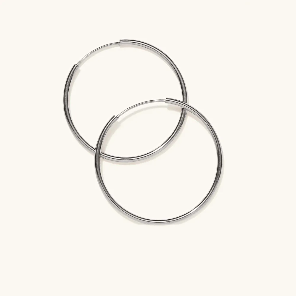 Large Hoops White Gold
