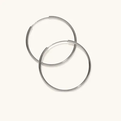 Large Hoops White Gold