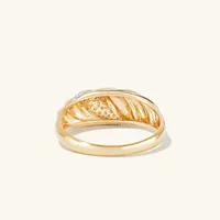 Pavé Diamond Croissant Dôme Ring