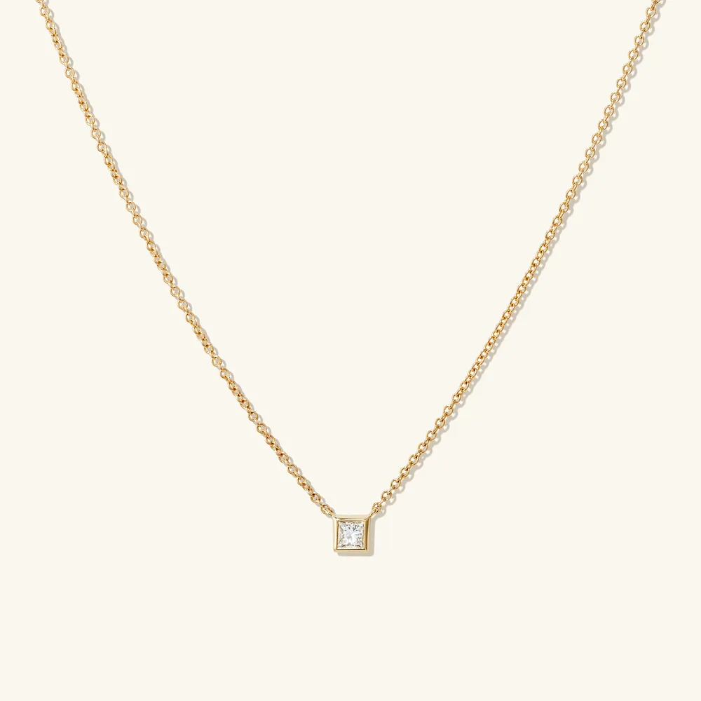 Mejuri 14K White Gold Diamond Necklace