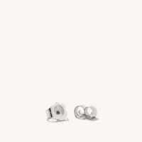 Davie 18k Gold Vermeil Pave Stud Earrings in White Diamond