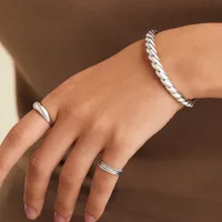 Dome Cuff Bracelet Silver