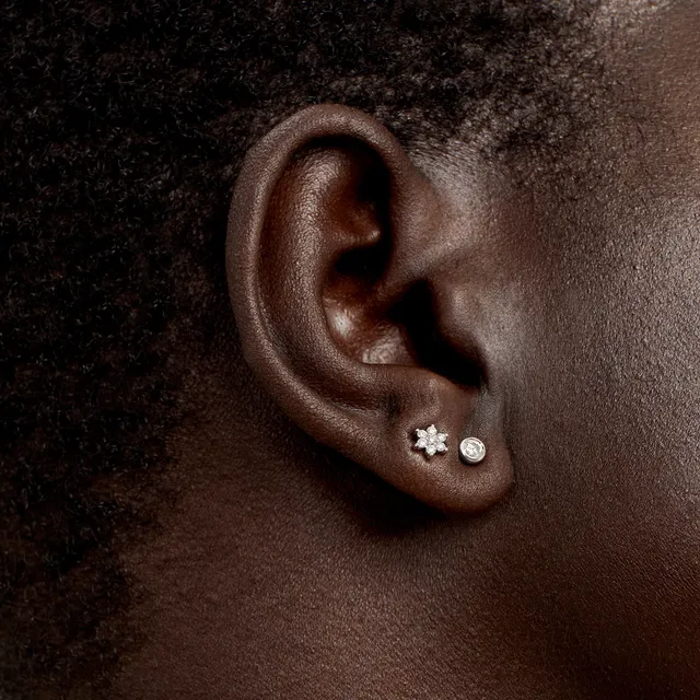 Diamond Bali Flat Back Stud Earring in 14K Solid Gold, Women's by Gorjana