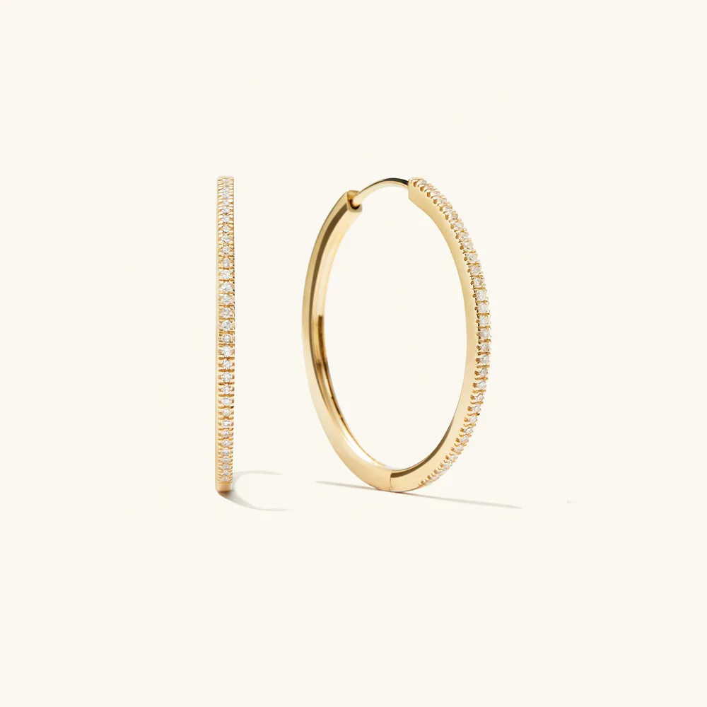 Pavé Diamond Large Hoops