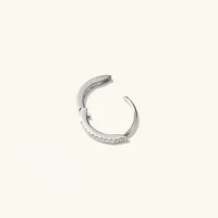 Single Pavé Diamond Huggie Hoop