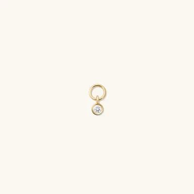 Single Mini Gemstone Hoop Charm