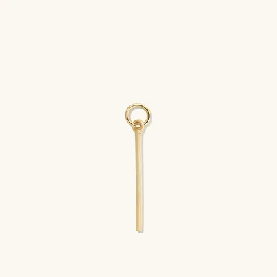 Single 14k Gold Bar Charm for Hoop Earrings | Mejuri