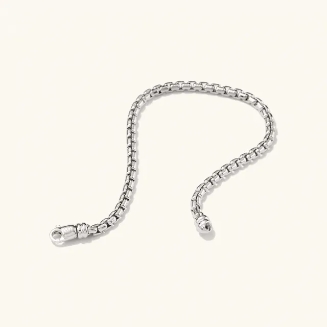Mejuri Sterling Silver Bracelets: Wide Box Chain Bracelet Silver