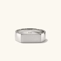 Slim Rectangular Signet Ring: Handcrafted Sterling Silver| Mejuri