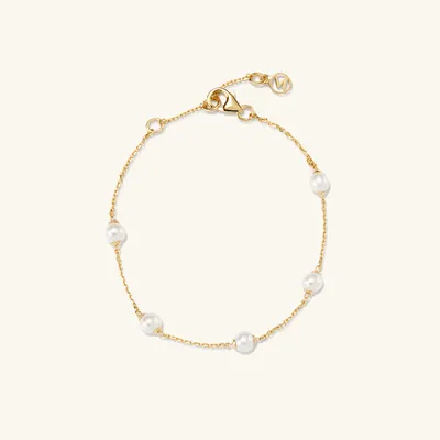 Mini Pearl Satellite Bracelet: Handcrafted 18k Gold Vermeil | Mejuri