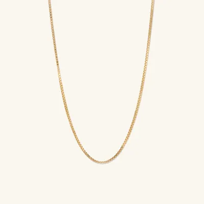 Square Box Chain Necklace : Handcrafted in 14k Gold | Mejuri