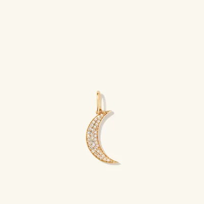 Pavé Diamond Moon Charm : Handcrafted in 14k Gold | Mejuri