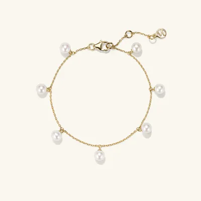 Mejuri Gold Vermeil Bracelets: Mini Pearl Satellite Bracelet | Pearl