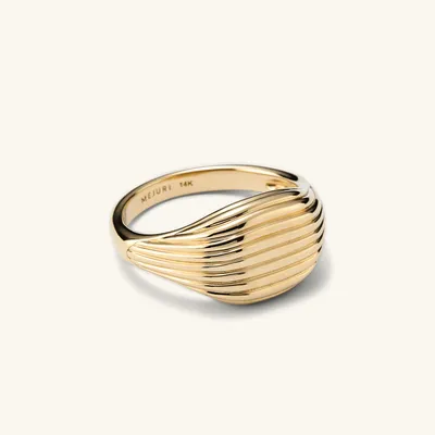 Parallel Signet Ring : Handcrafted 14k Gold | Mejuri