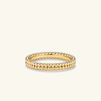 Duo Beaded Stacker Ring : Handcrafted 18k Gold Vermeil | Mejuri