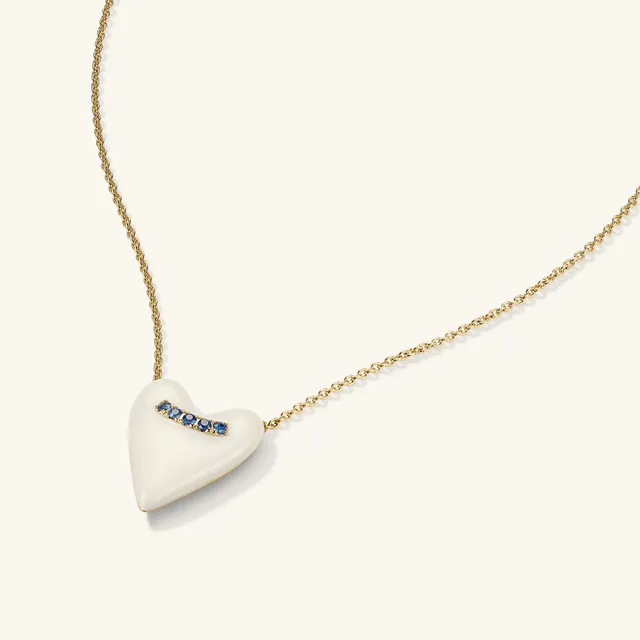 Mejuri 14k Gold Pavé Diamond Heart Necklace, Mejuri