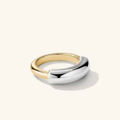 Mixed Tube Ring : Handcrafted 18k Gold Vermeil and Sterling Silver | Mejuri