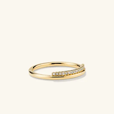 Pavé Diamond Bar Stacker Ring : Handcrafted 14k Gold | Mejuri