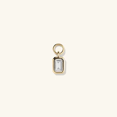 White Topaz Hoop Charm : Handcrafted in 14k Gold | Mejuri