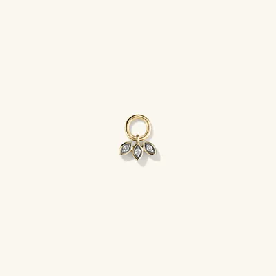 Triple Marquise Diamond Hoop Charm : Handcrafted in 14k Gold | Mejuri