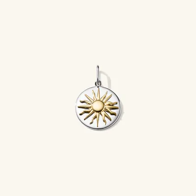 Solar Charm Pendant : Handcrafted in Sterling Silver and Gold Vermeil | Mejuri