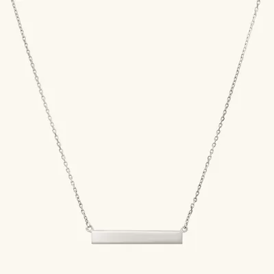 Horizontal Engravable Bar Necklace