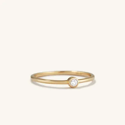 14k Gold Single Diamond Ring | Mejuri