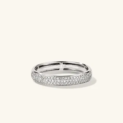 Pavé Diamond Bold Half Eternity Ring : Handcrafted 14k Gold | Mejuri