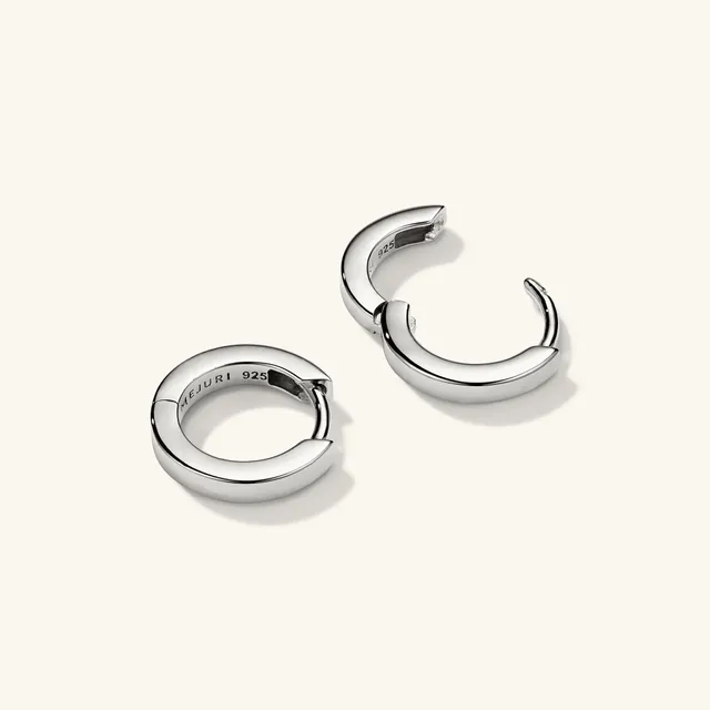 Mejuri Sterling Silver Dome Hoop Earrings