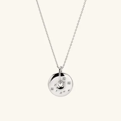 Zodiac Pendant Necklace Aquarius : Handcrafted in Sterling Silver | Mejuri