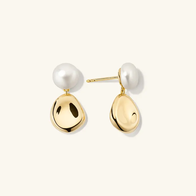 Mejuri Gold Vermeil Drop Earrings: Bold Pearl Drop Earrings | Pearl