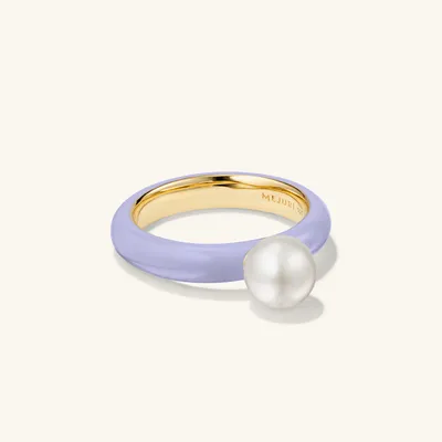 Gumball Oversized Pearl & Lavender Ring | Mejuri
