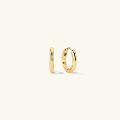 Tube Gold Hoop Huggie Earrings | Mejuri