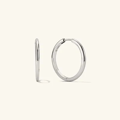 Large Sterling Silver Tube Hoop Earrings | Mejuri