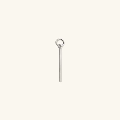 14k White Gold Single Bar Charm | Mejuri