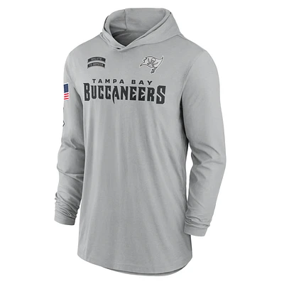 Tampa Bay Buccaneers Salute to Service Edge Mascot Lockup Men’s Nike Dri-FIT NFL Long-Sleeve Hooded Top