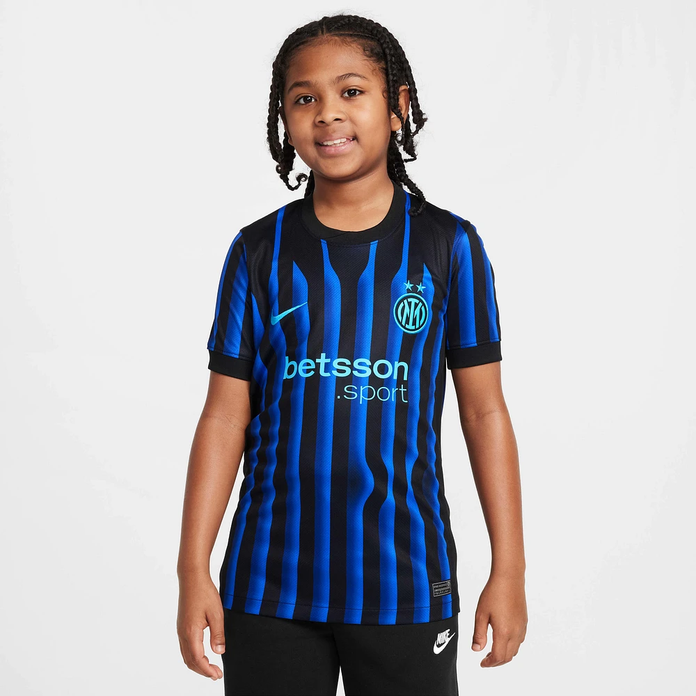 Inter Milan 2025/26 Stadium Home Big Kids' Nike Dri-FIT Soccer Replica Jersey
