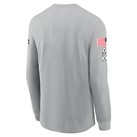 Detroit Lions Salute to Service Mascot Edge Legend Men's Nike NFL Long-Sleeve T-Shirt