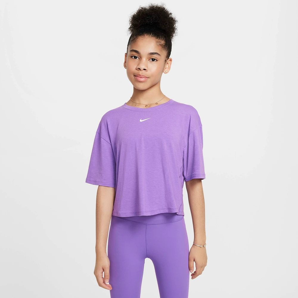 Nike One Relaxed Big Kids' (Girls') Dri-FIT Short-Sleeve Top