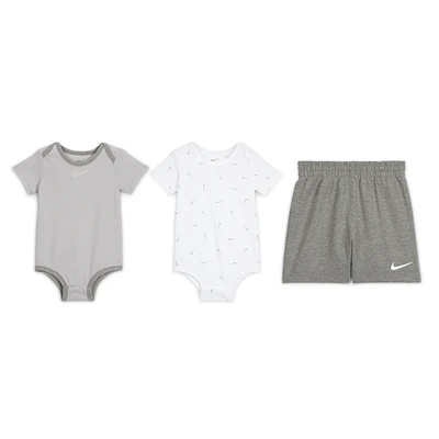 Nike Essentials Baby (0-9M) 3-Piece Striped Swooshfetti Set