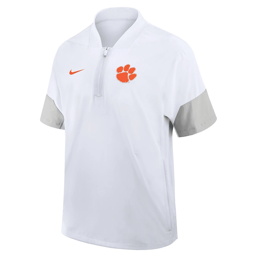 Clemson Sideline Coach Men's Nike College 1/2-Zip Short-Sleeve Jacket