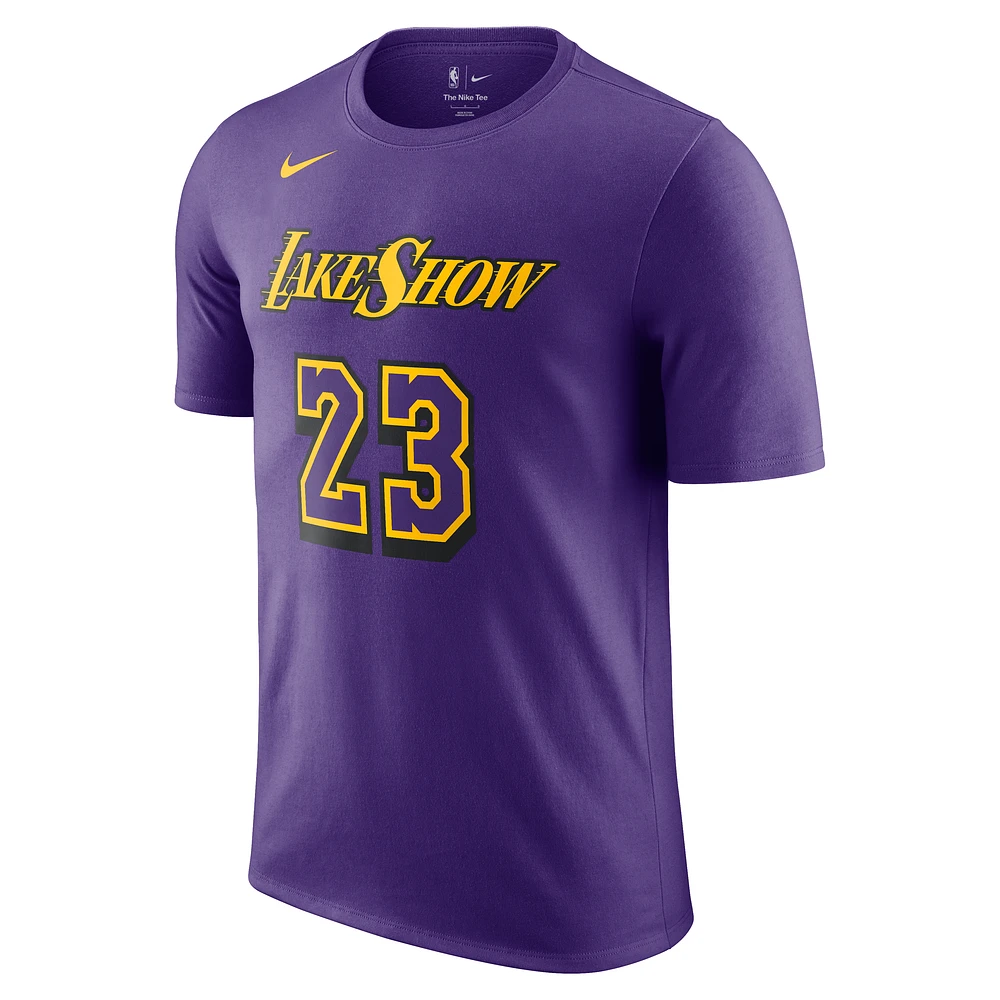 LeBron James Los Angeles Lakers Essential City Edition Men's Nike NBA T-Shirt