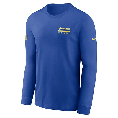 Los Angeles Rams Sideline Team Issue Men's Nike Dri-FIT NFL Long-Sleeve T-Shirt